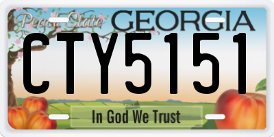 GA license plate CTY5151