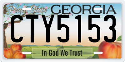 GA license plate CTY5153