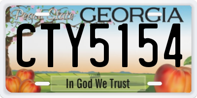 GA license plate CTY5154