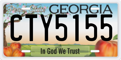 GA license plate CTY5155