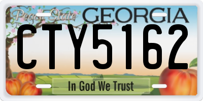 GA license plate CTY5162