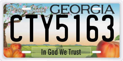 GA license plate CTY5163
