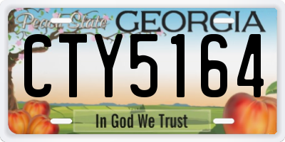 GA license plate CTY5164