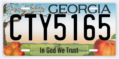GA license plate CTY5165