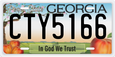 GA license plate CTY5166