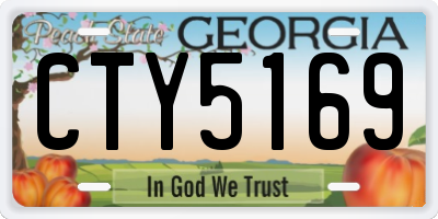 GA license plate CTY5169