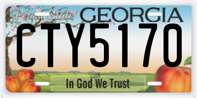 GA license plate CTY5170