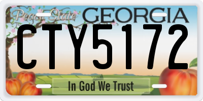 GA license plate CTY5172