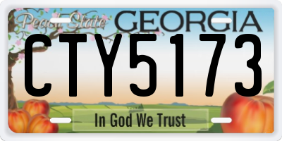 GA license plate CTY5173