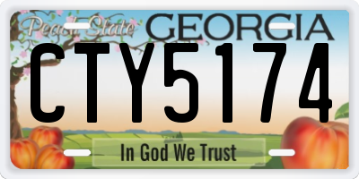 GA license plate CTY5174