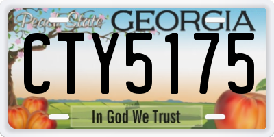 GA license plate CTY5175