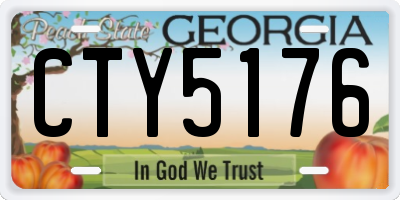 GA license plate CTY5176