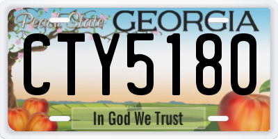 GA license plate CTY5180