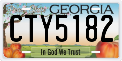 GA license plate CTY5182