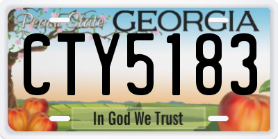 GA license plate CTY5183