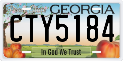 GA license plate CTY5184