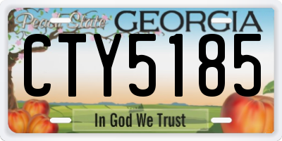 GA license plate CTY5185
