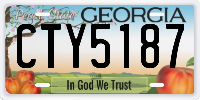 GA license plate CTY5187