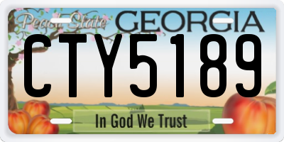 GA license plate CTY5189