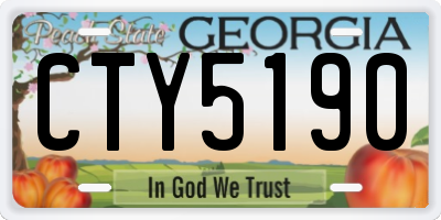 GA license plate CTY5190