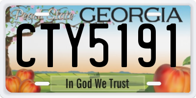 GA license plate CTY5191