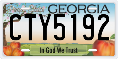 GA license plate CTY5192