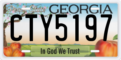 GA license plate CTY5197