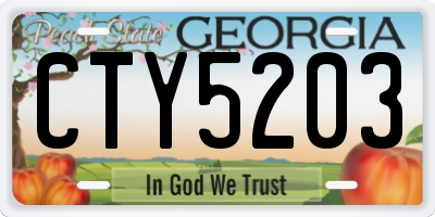 GA license plate CTY5203