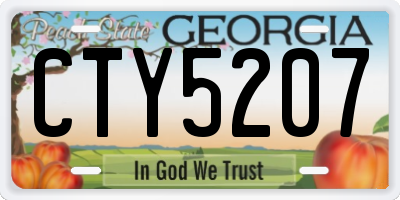 GA license plate CTY5207