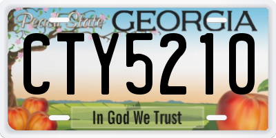 GA license plate CTY5210