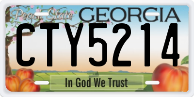 GA license plate CTY5214