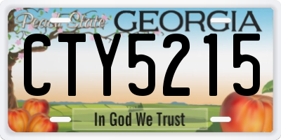 GA license plate CTY5215