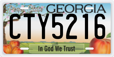 GA license plate CTY5216