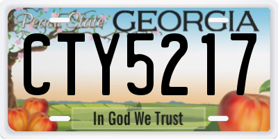 GA license plate CTY5217
