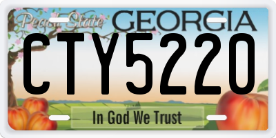GA license plate CTY5220