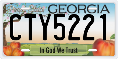 GA license plate CTY5221