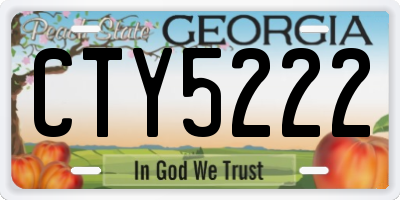GA license plate CTY5222
