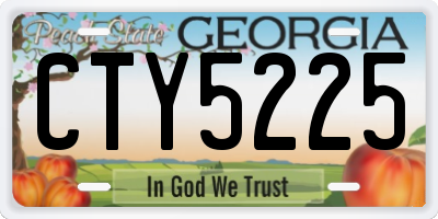 GA license plate CTY5225