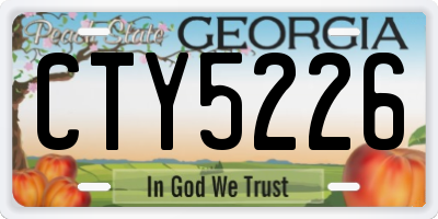 GA license plate CTY5226