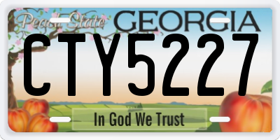 GA license plate CTY5227
