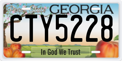 GA license plate CTY5228