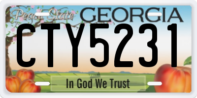 GA license plate CTY5231