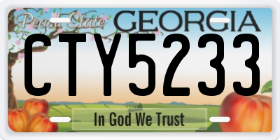 GA license plate CTY5233