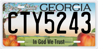 GA license plate CTY5243