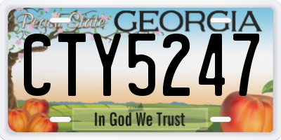 GA license plate CTY5247