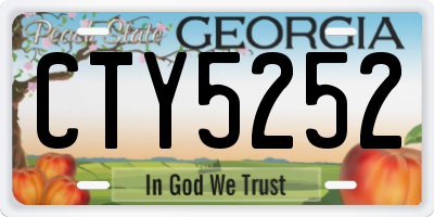 GA license plate CTY5252