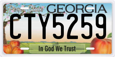 GA license plate CTY5259