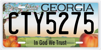 GA license plate CTY5275