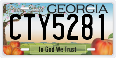 GA license plate CTY5281