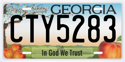 GA license plate CTY5283